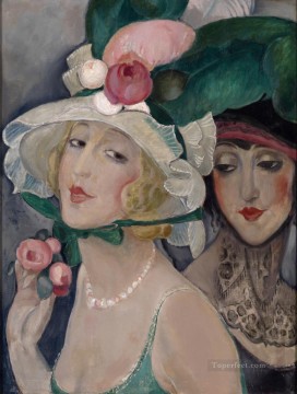 ゲルダ・ウェゲナー Painting - 帽子をかぶった 2 つのココット リリと友人のゲルダ・ウェゲナー